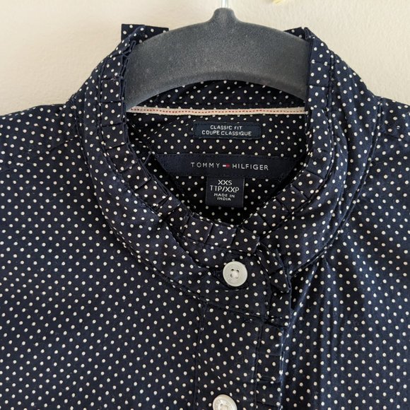[EUC] TOMMY HILFIGER Ruched collar button-down shirt - Picture 3 of 5